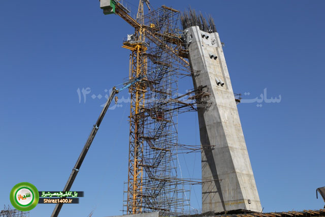پیشرفت ۸۰ درصدی ساخت پل کابلی ولیعصر شیراز، بزرگترین پل کابلی تک پایلون کشور