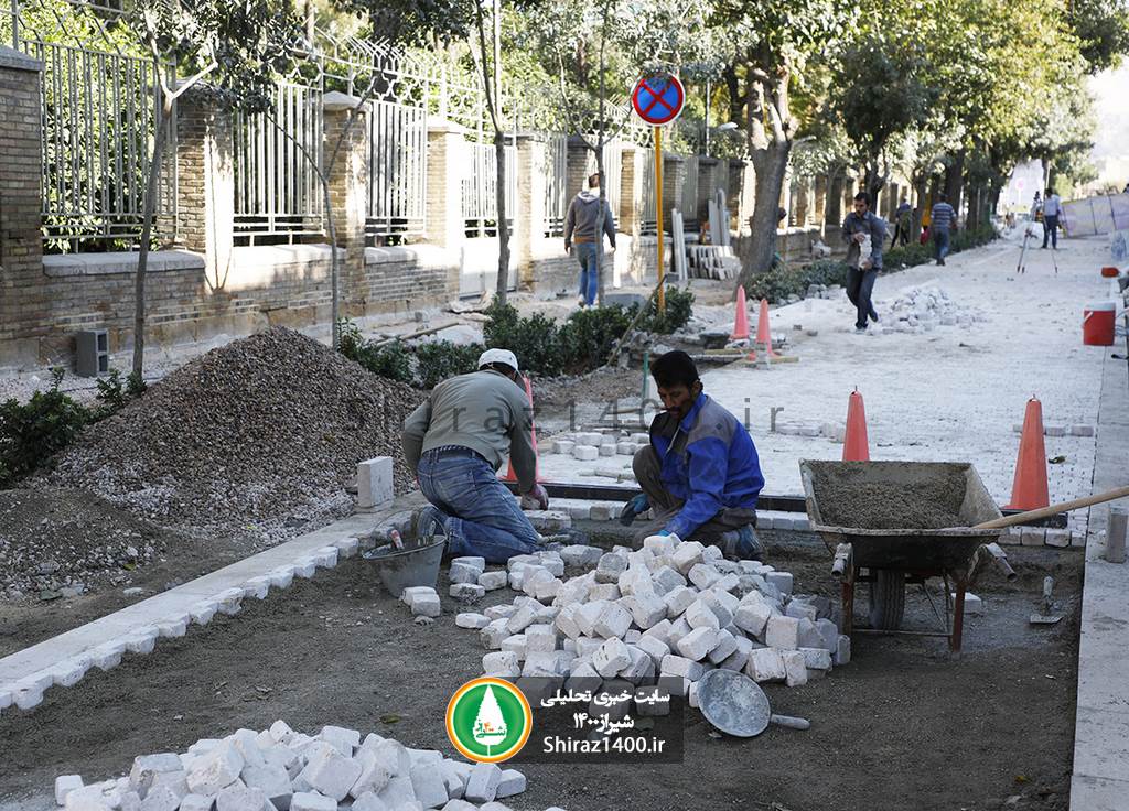 گزارش تصویری: سنگ فرش خیابان طالقانی