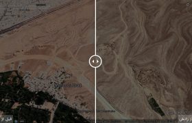 رانش کوه منصورآباد از دید ماهواره گوگل