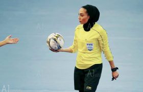 قضاوت بانوی شیرازی در مسابقات انتخابی جام جهانی مردان