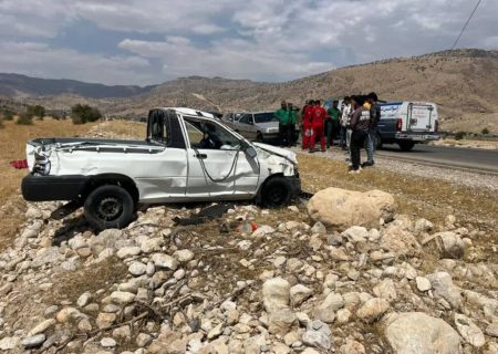 واژگونی پراید وانت با یک کشته و یک مصدوم