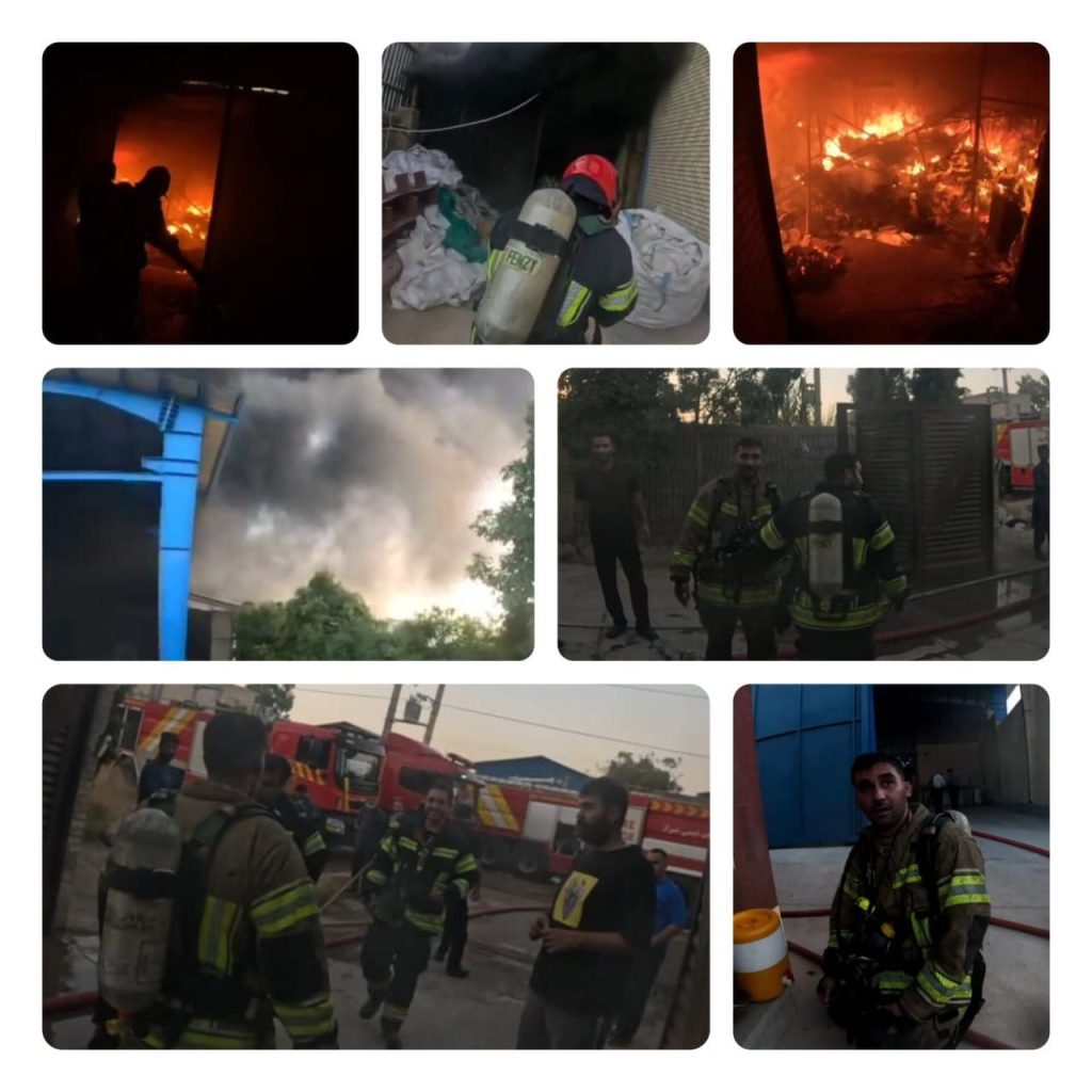 مهار آتش‌سوزی گسترده در انبار تولید فیلتر در شیراز