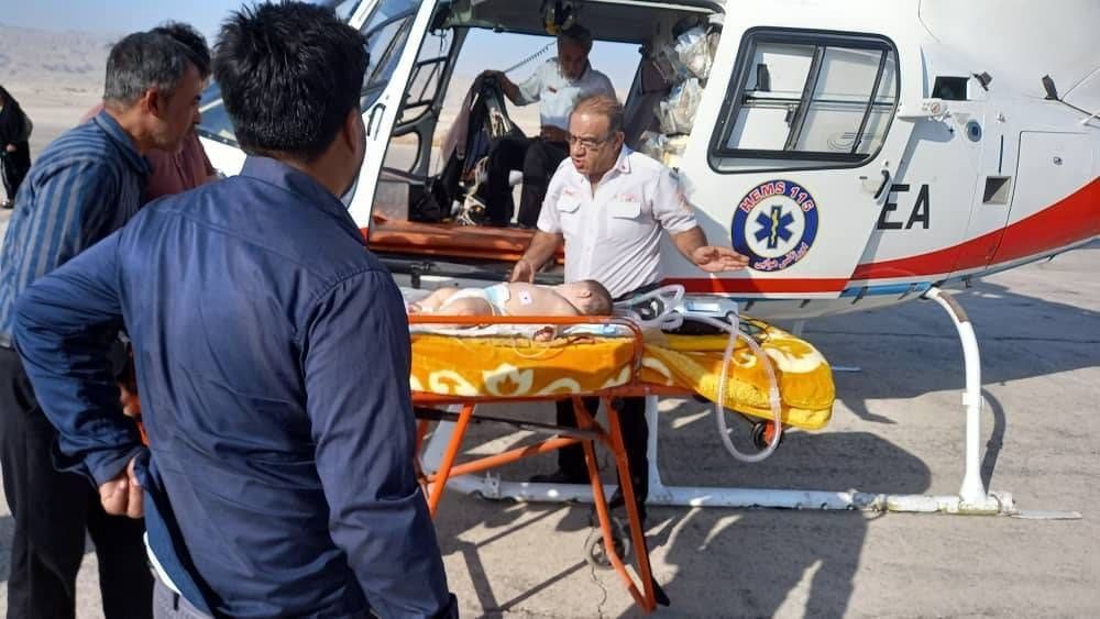 اعزام هوایی کودک ۷ ماهه لامردی به شیراز