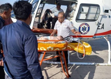 اعزام هوایی کودک ۷ ماهه لامردی به شیراز