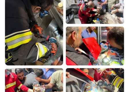 رهاسازی دست جوان ۱۹ ساله از چرخ گوشت صنعتی توسط آتش‌نشانان شیراز