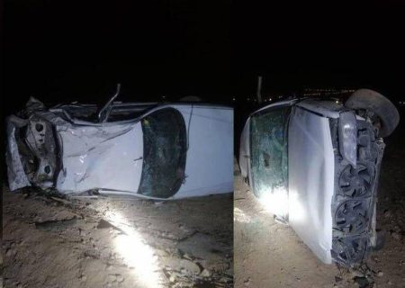 واژگونی سواری در جاده نی ریز به استهبان با یک کشته و ۲ مصدوم