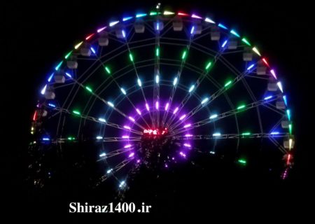🎥: نمای شبانه چرخ‌وفلک باغ جنت شیراز