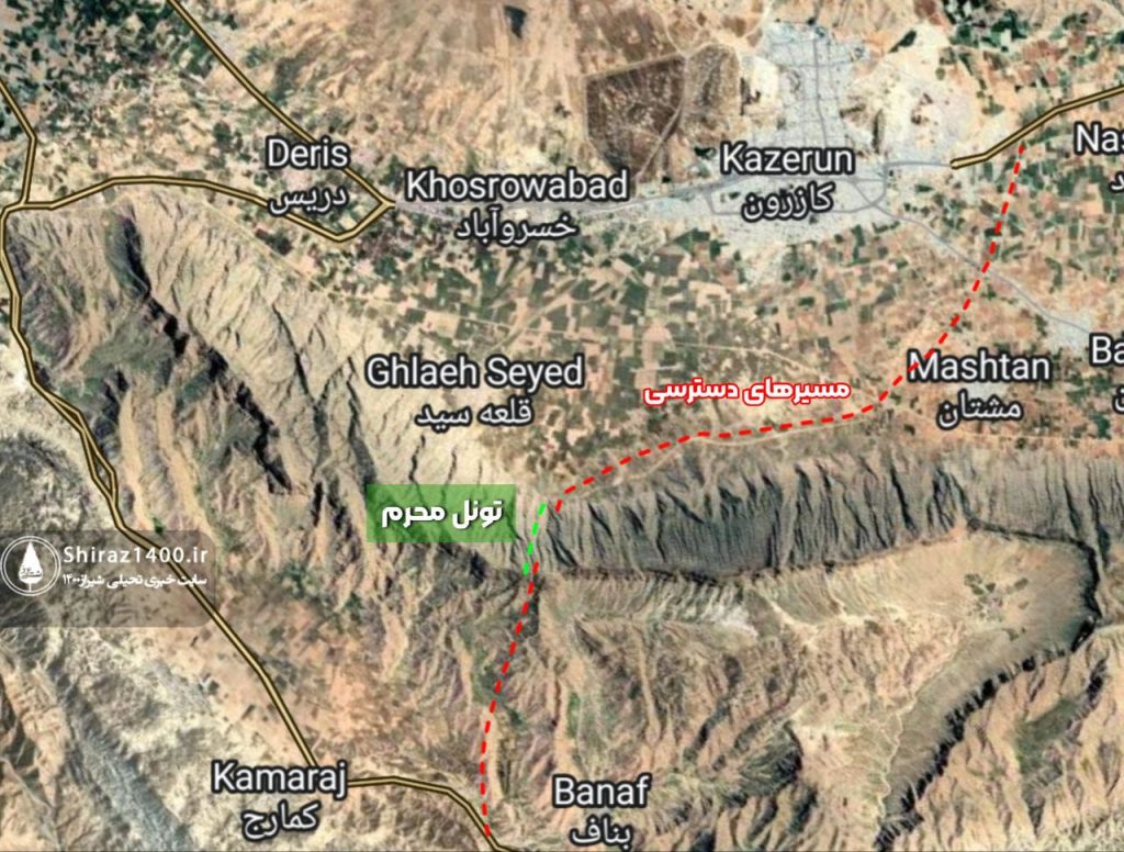 پیشرفت ۳۵ درصدی پروژه تونل محرم کازرون پس از ۱۵ سال!