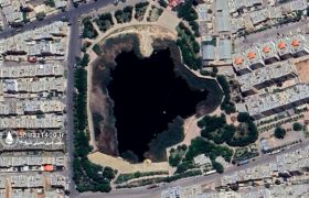 پاکسازی آبگیر پارک فروزان شیراز