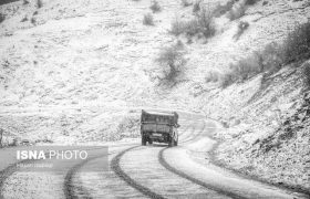 بارش برف در دو محور فارس